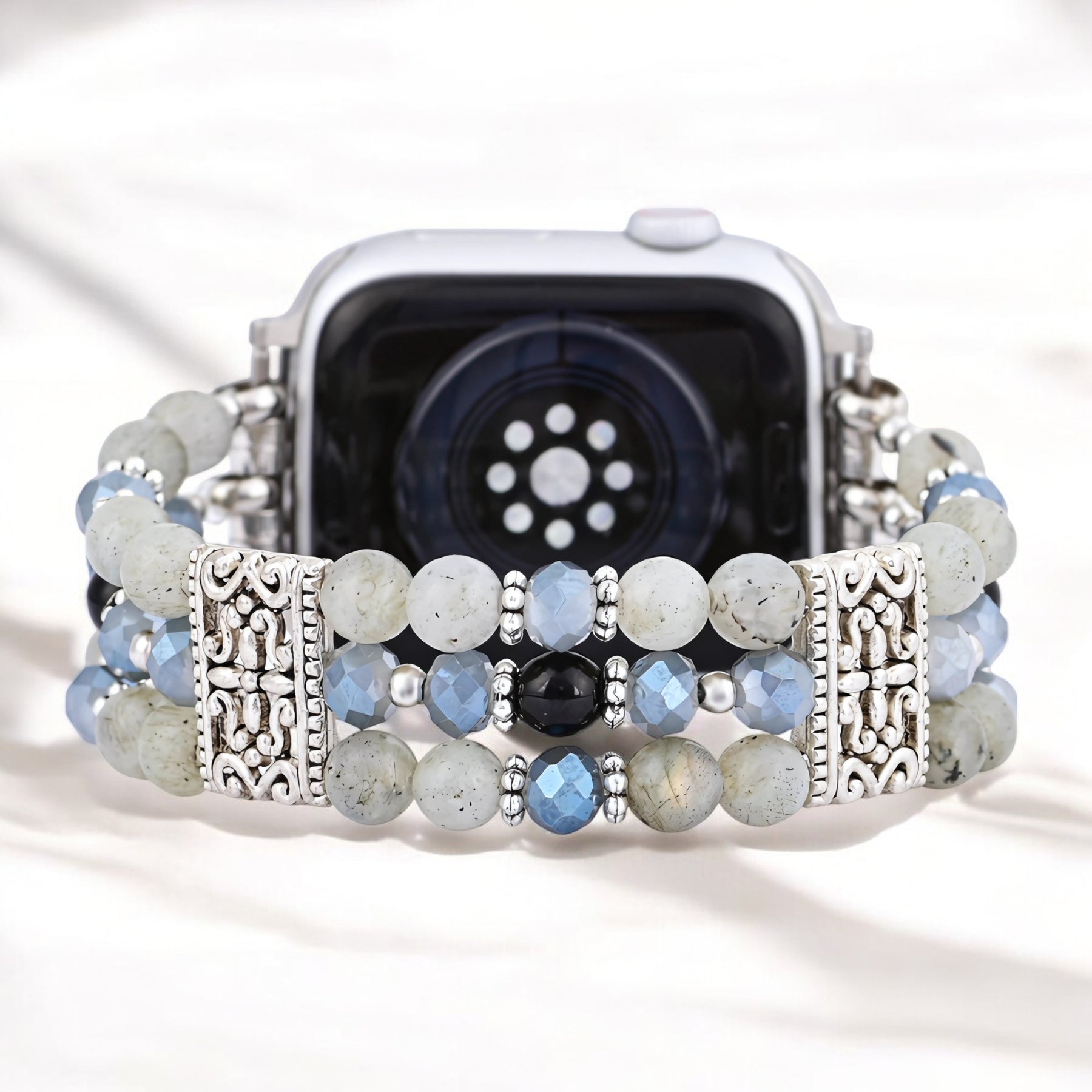 Bracelet Apple Watch en Labradorite Indigo Artisanal