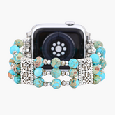 Bracelet extensible artisanal en esprit turquoise pour Apple Watch