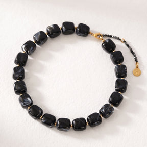 Collier à perles carrées épaisses Océan