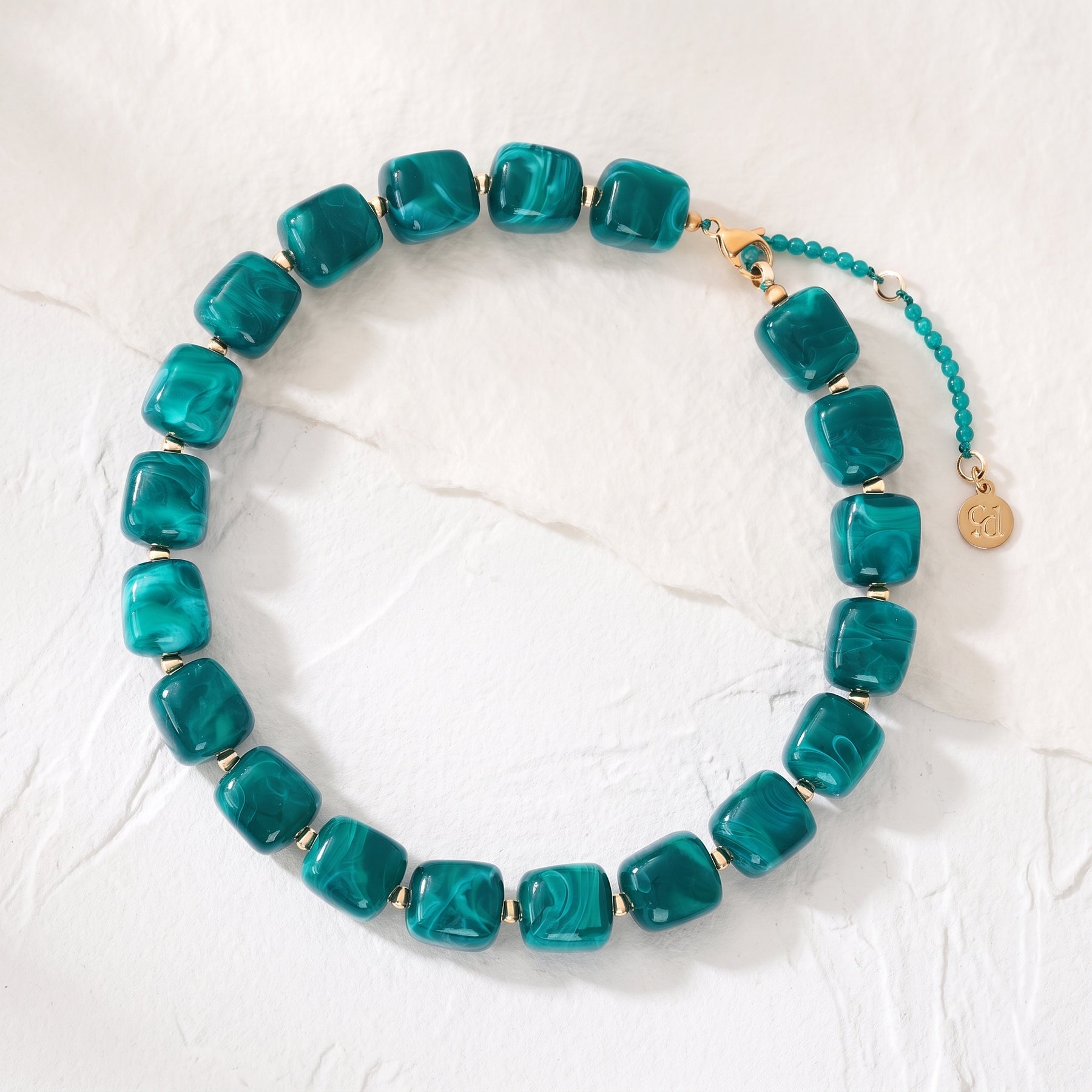 Collier à perles carrées épaisses Automne
