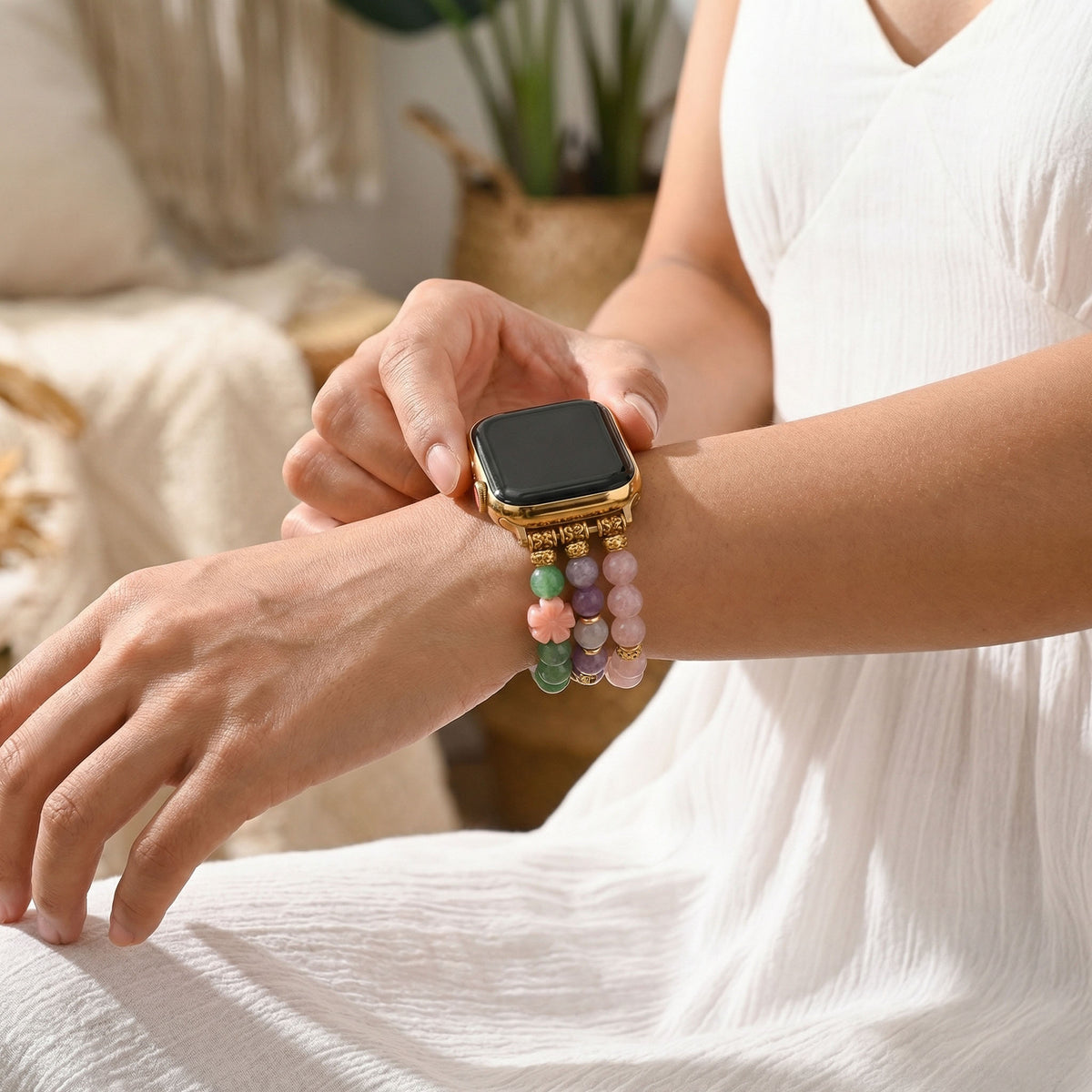 Eternal Jade MOM Stretch Armband für Apple Watch