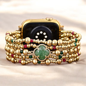 Merry Clover Gold Stretch Apple Watch Armband