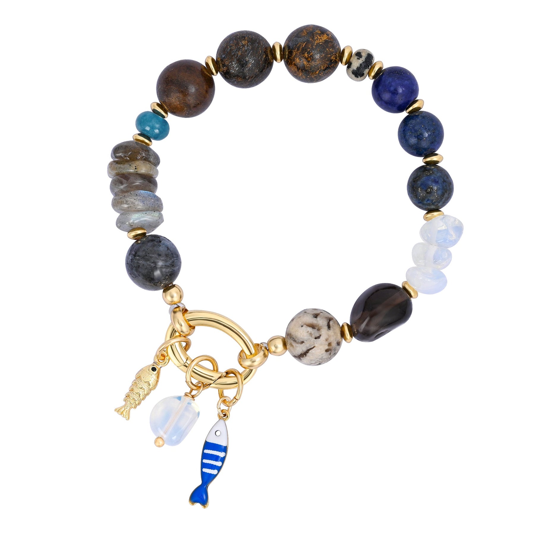 Labradorit Wellen Charm Armband