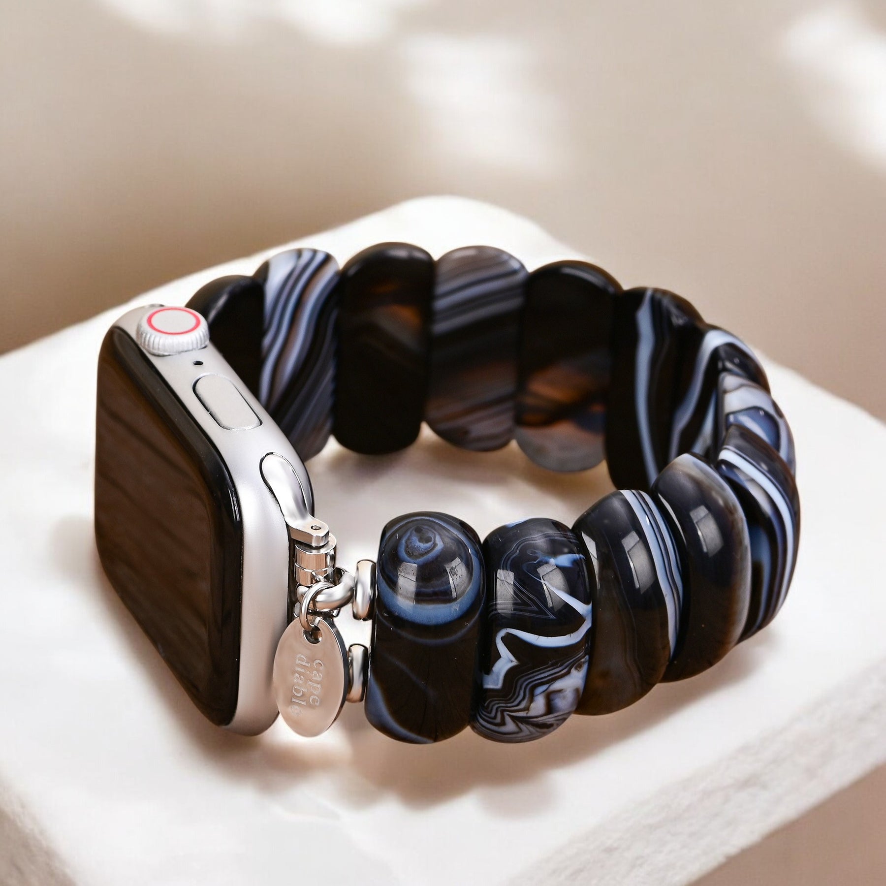 Silver Ember Stretch Apple Watch Armband