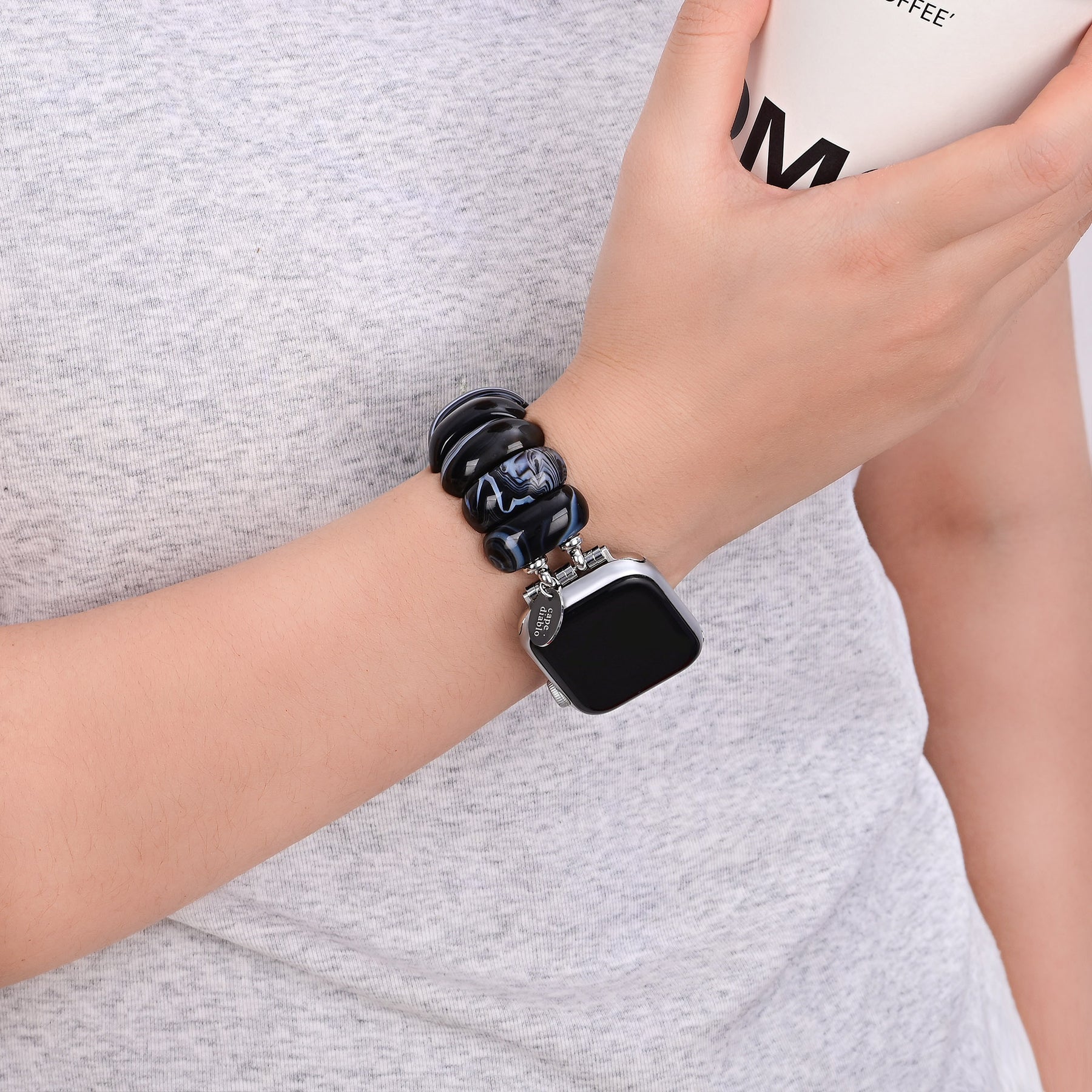 Silver Ember Stretch Apple Watch Armband