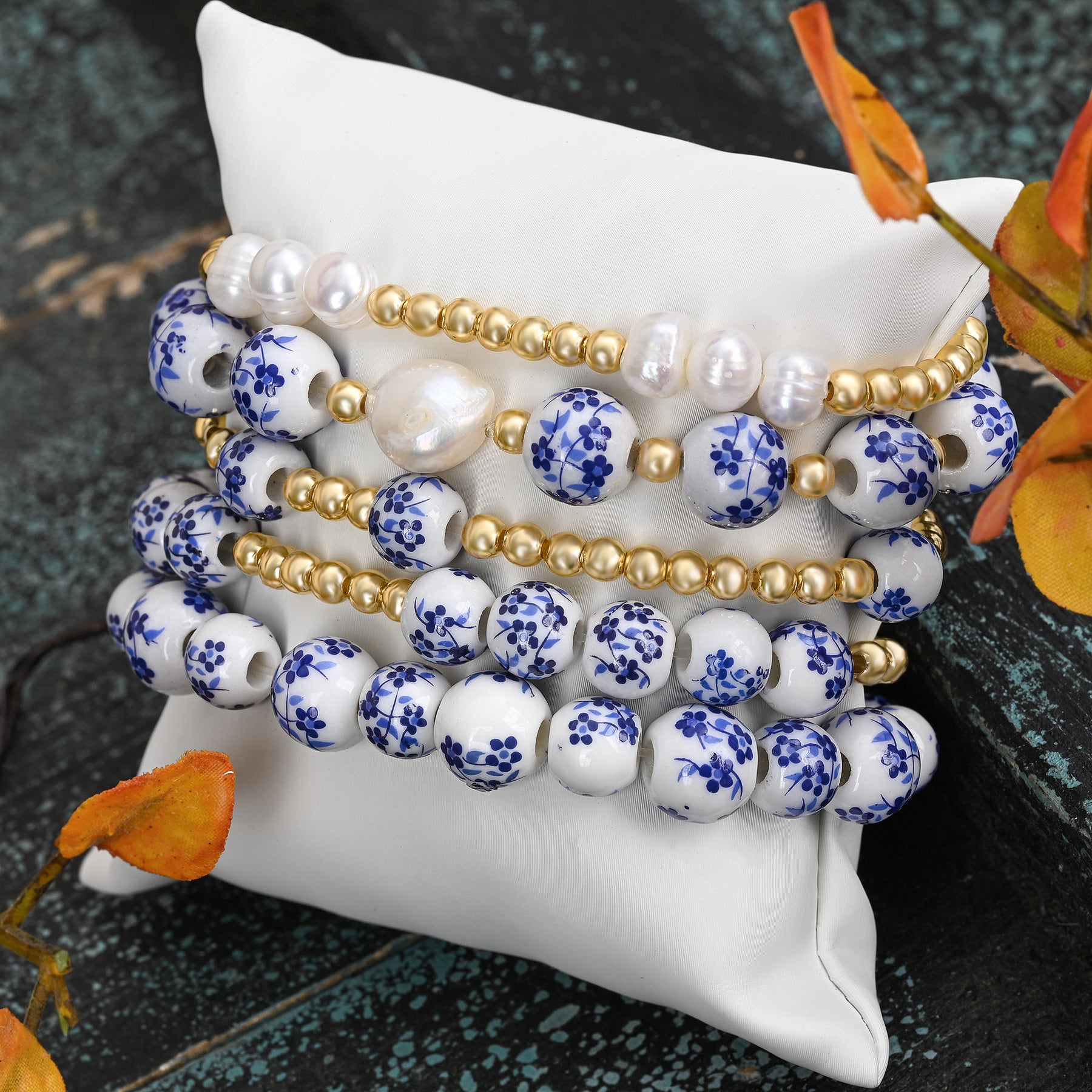Azurblüte Perlenarmband