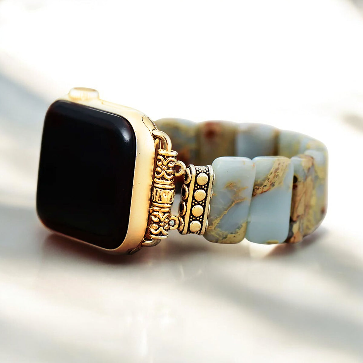 Bracelet extensible en jaspe tibétain Earth pour Apple Watch