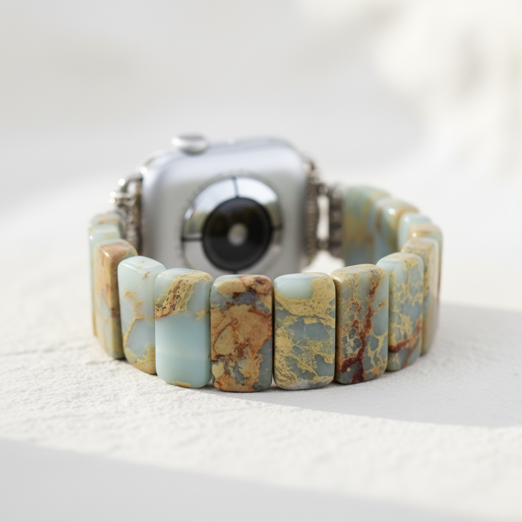 Bracelet extensible en jaspe tibétain Earth pour Apple Watch