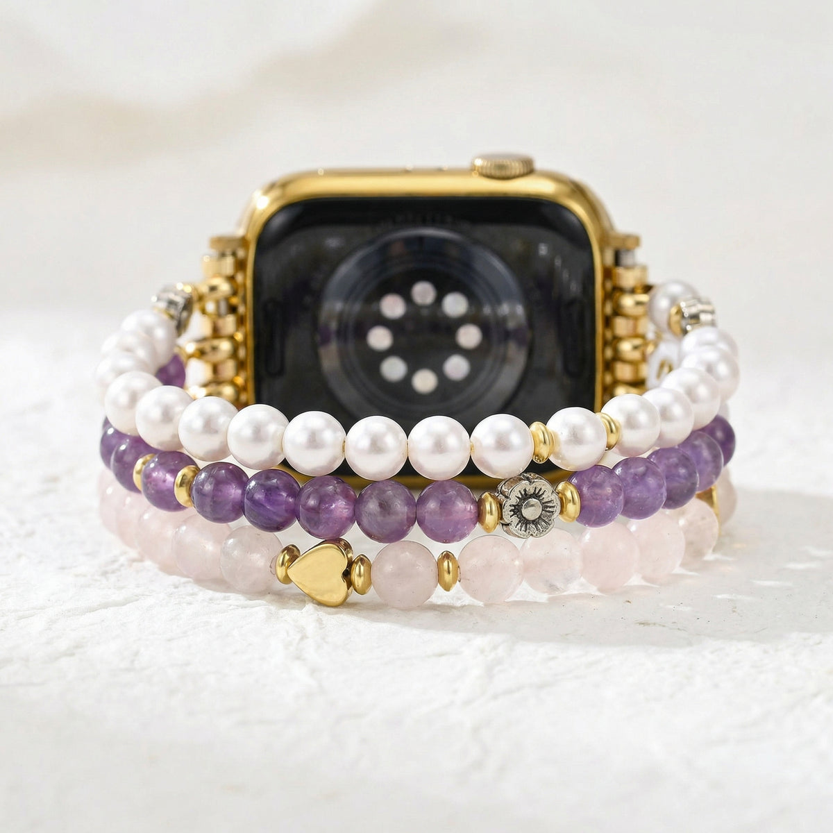 Ewige Liebe Amethyst Stretch Apple Watch Armband