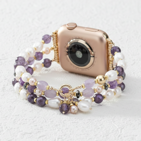 Amethyst Perlenbüschel Dehnbares Apple Watch Armband