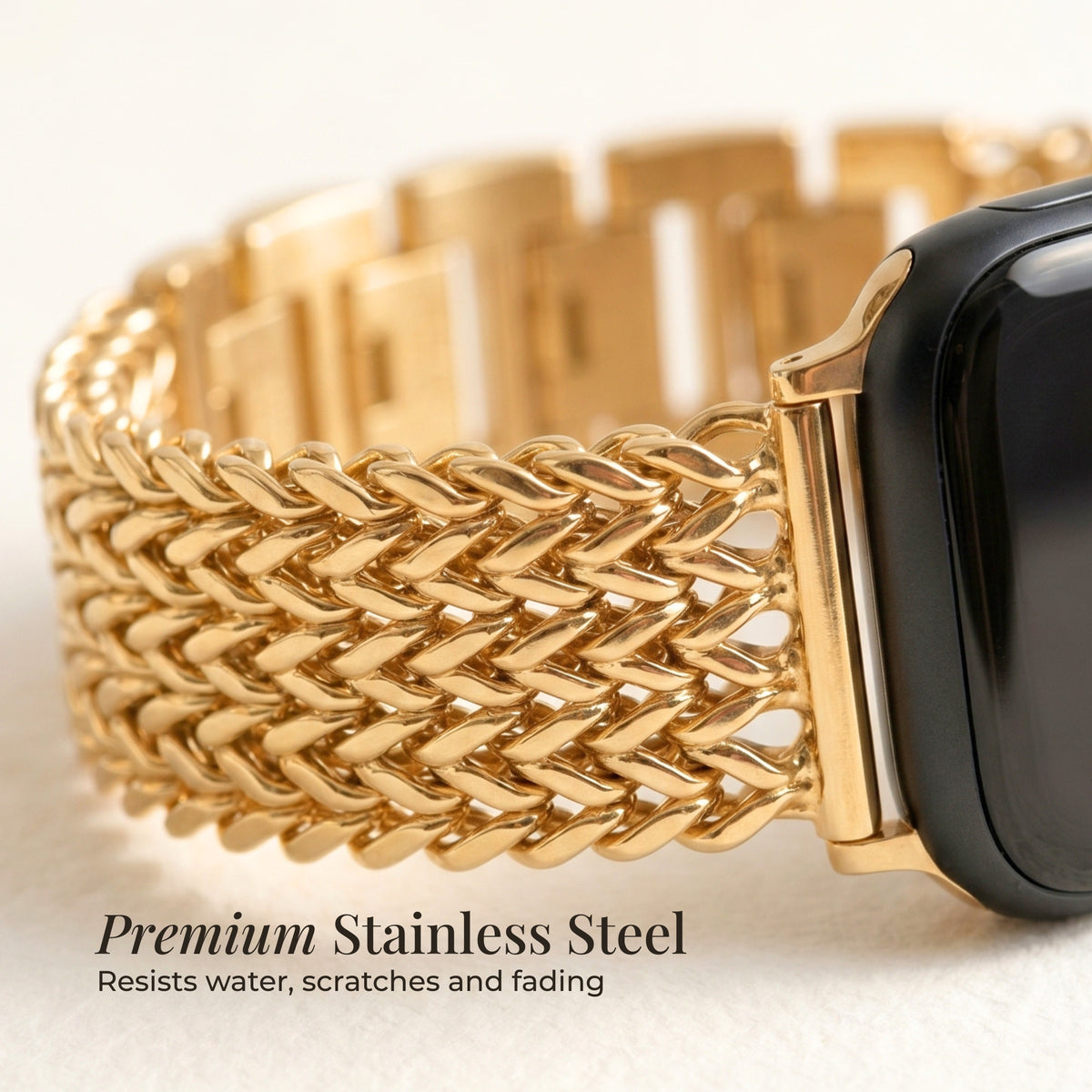 Luxuriöses Apple Watch Armband aus Goldkette