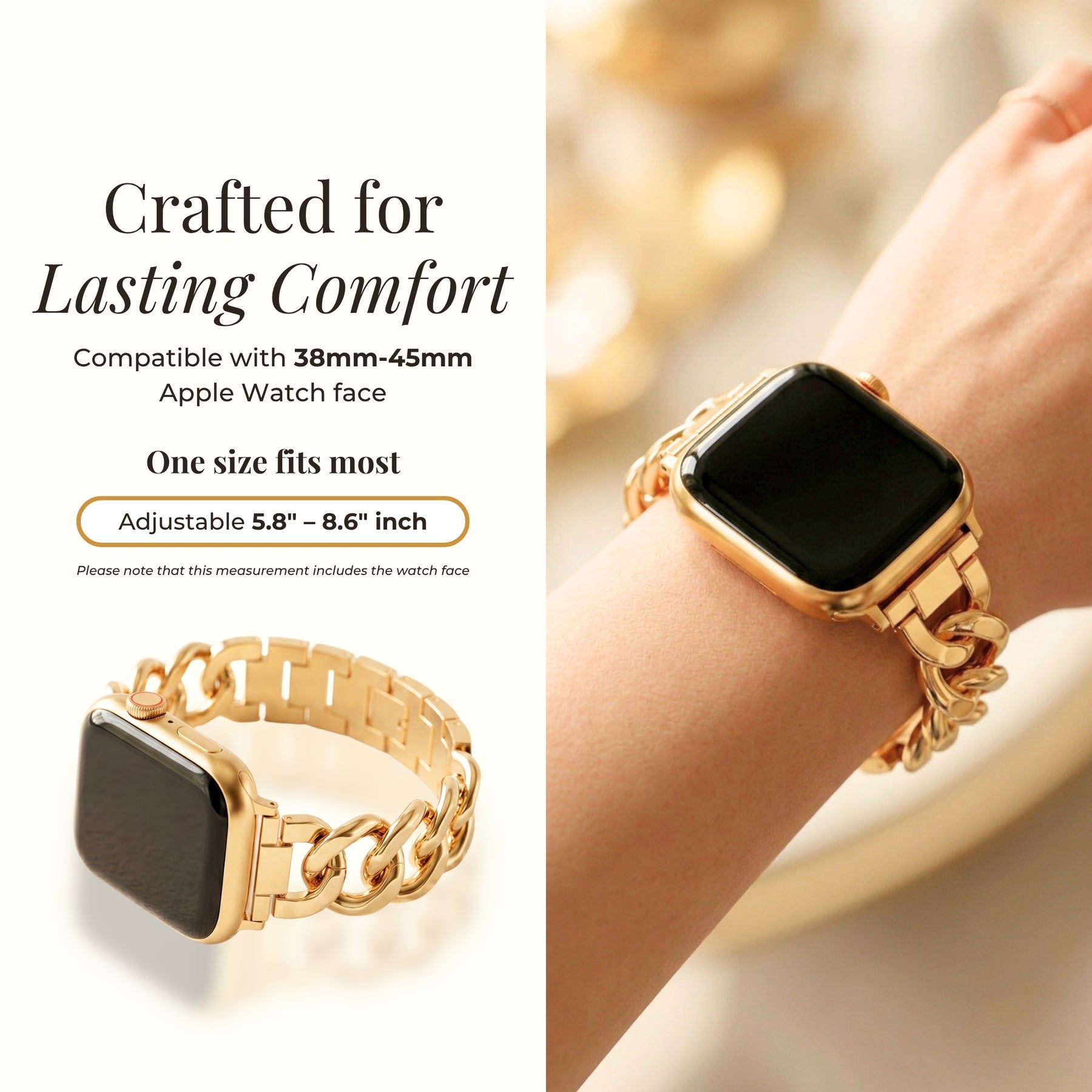 Bracelet Apple Watch de luxe en or tressé
