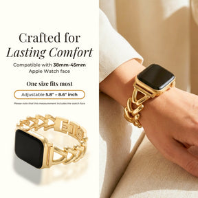 Bracelet de luxe Apple Watch en tresse dorée