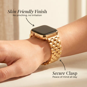 Bracelet Apple Watch de luxe chic doré