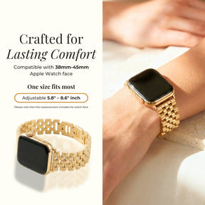Bracelet Apple Watch de luxe chic doré
