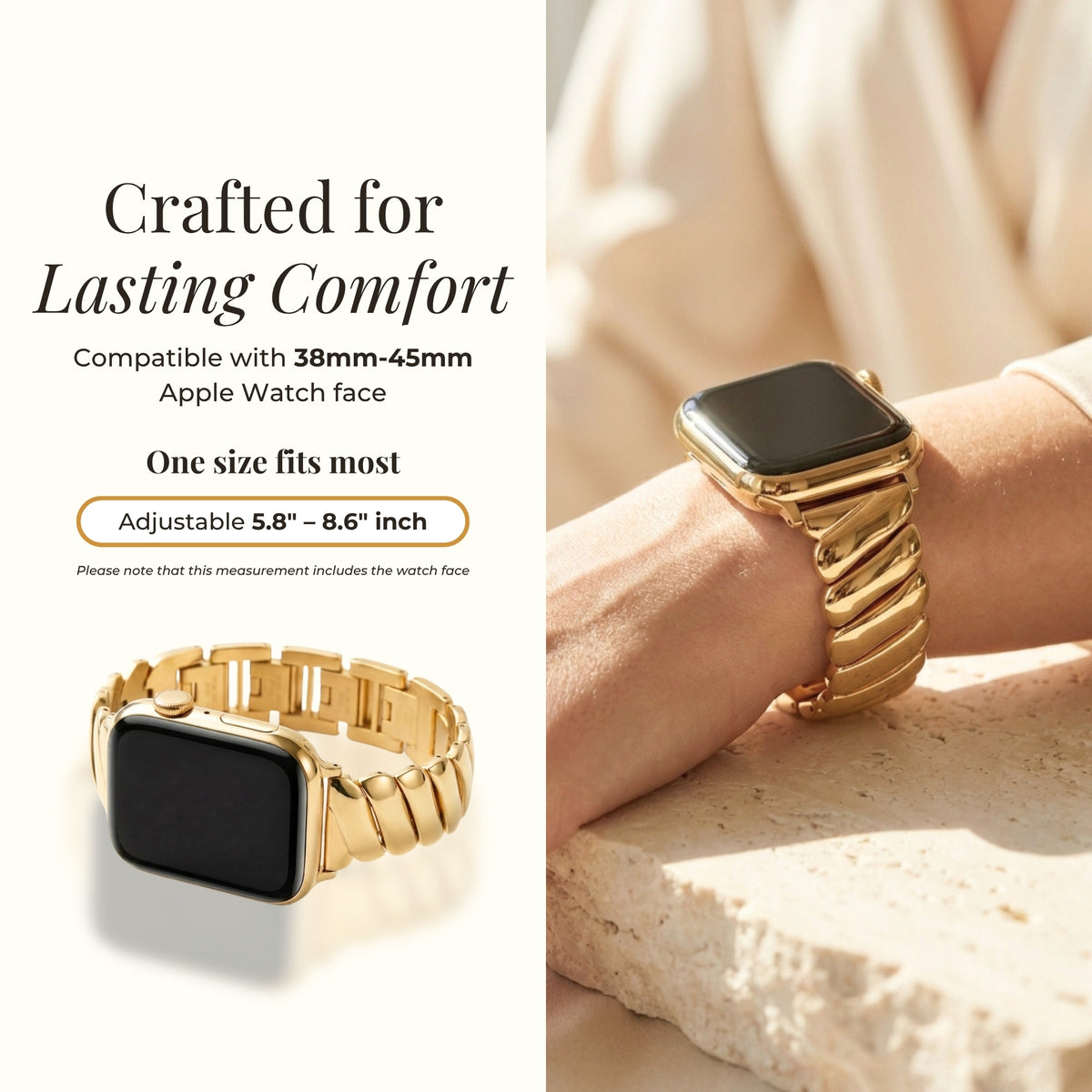 Goldener Glamour Luxus Apple Watch Armband