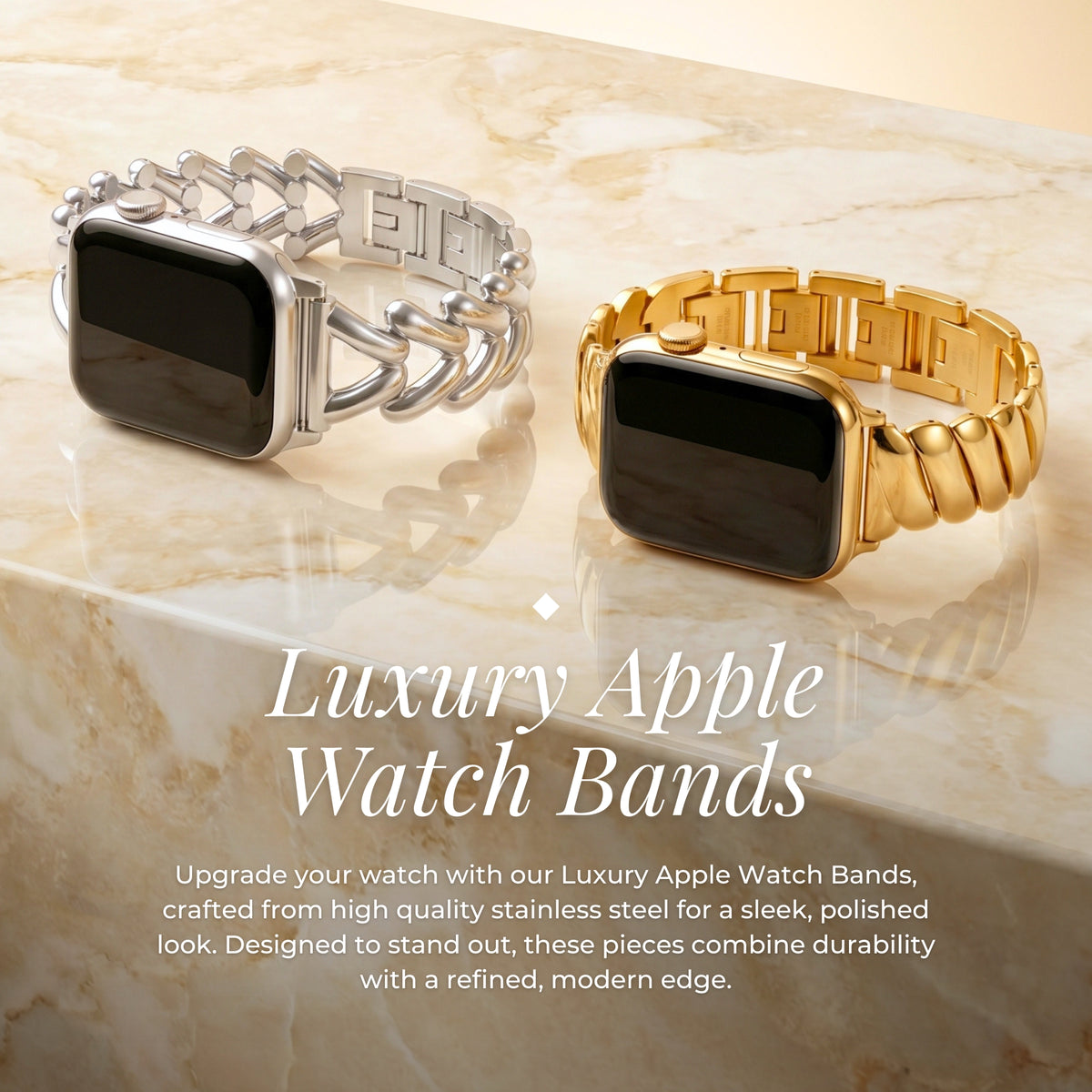 Goldener Glamour Luxus Apple Watch Armband