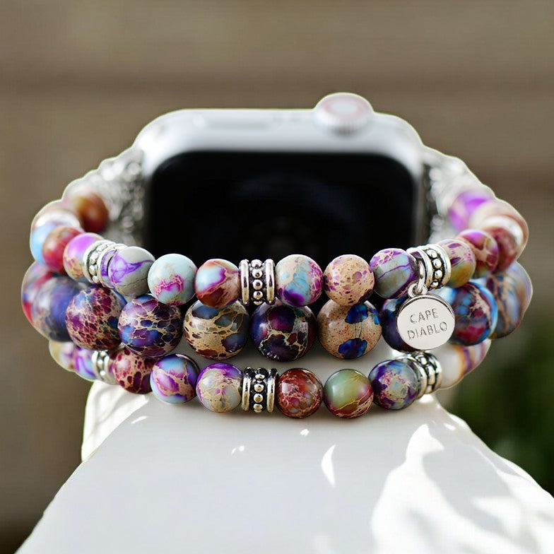 Bracelet Apple Watch extensible en jaspe intense