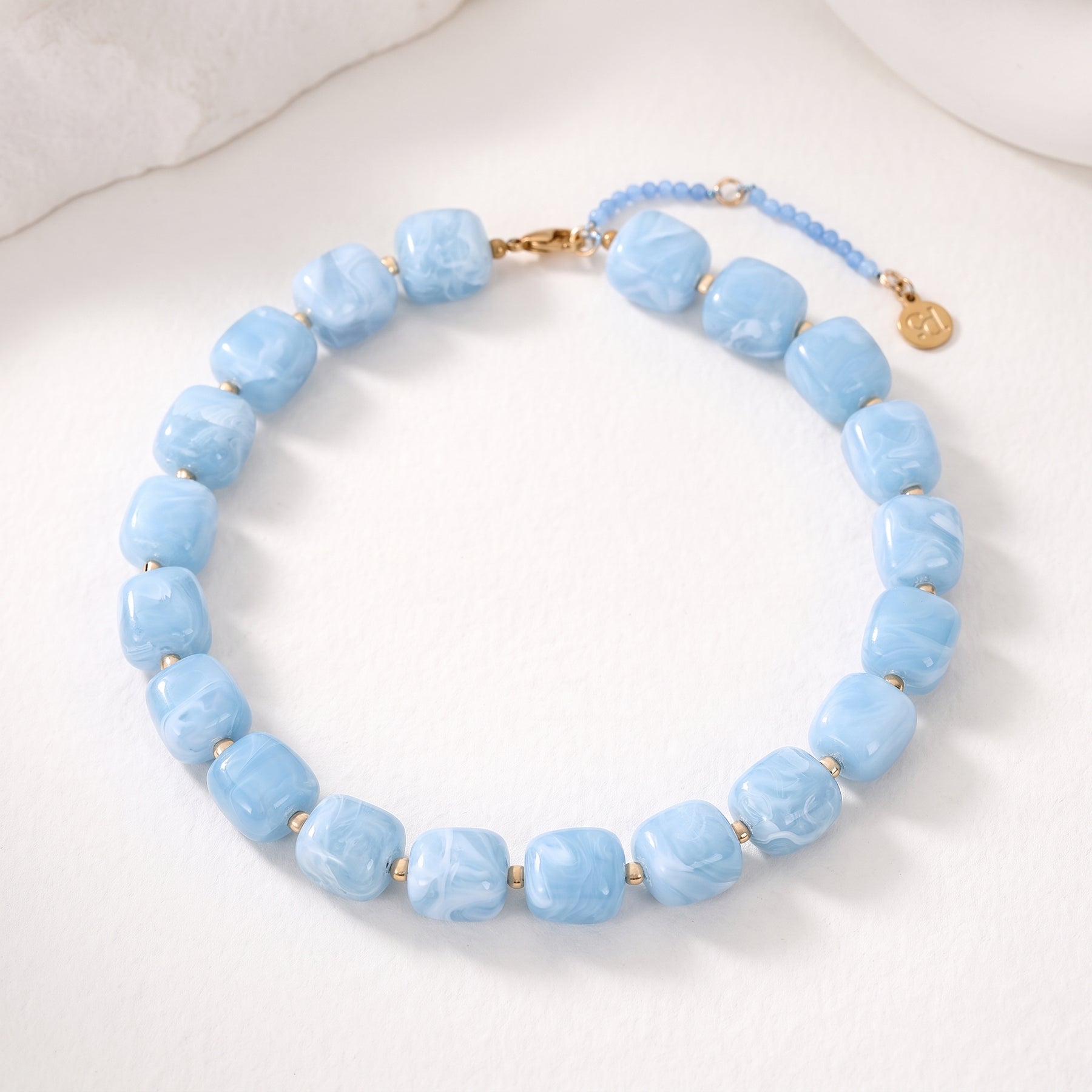 Collier à perles carrées épaisses Automne