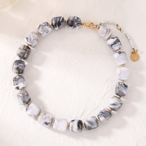 Collier à perles carrées épaisses Océan