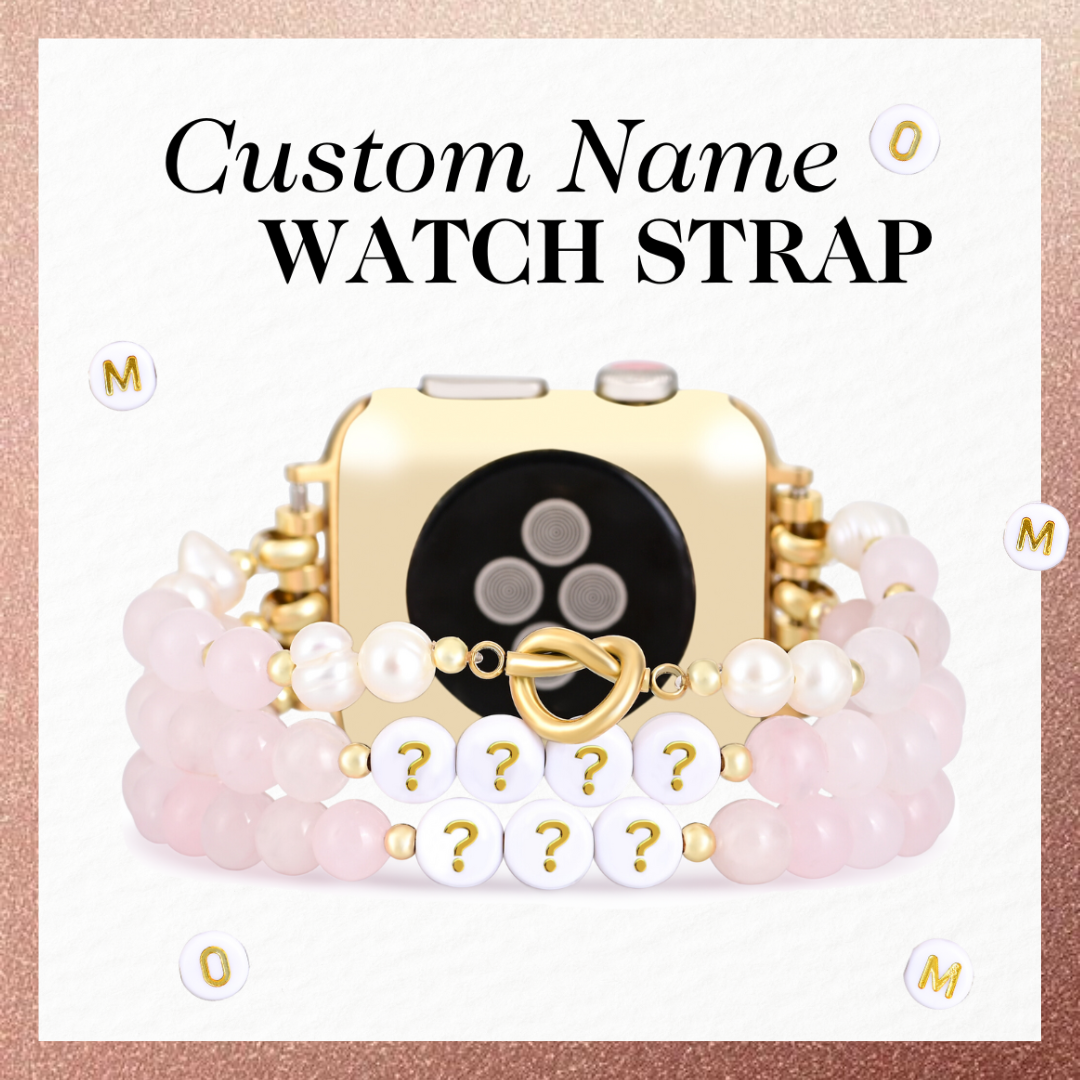 Bracelet extensible Apple Watch en quartz rose personnalisé