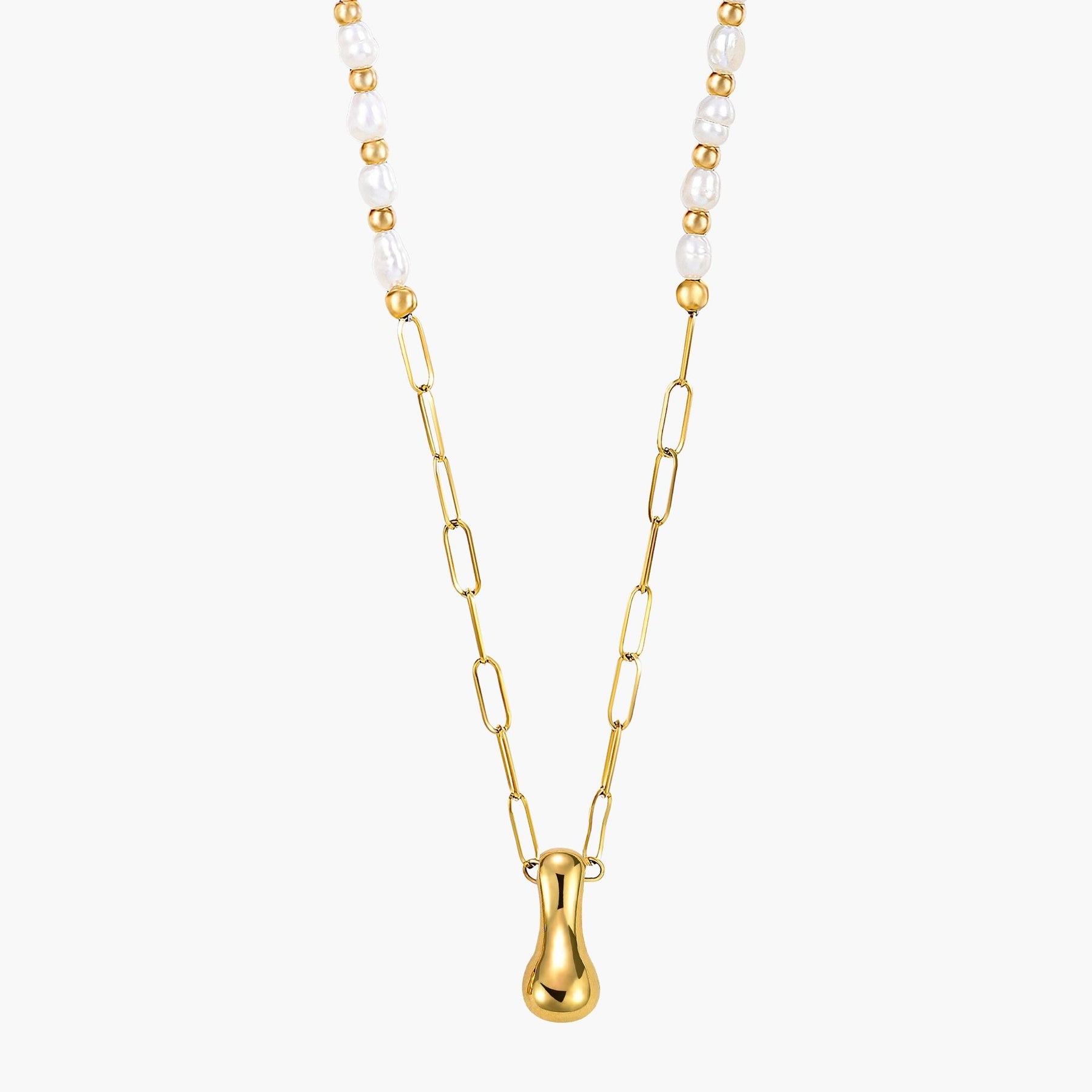 Collier avec initiales en forme de bulle dorée
