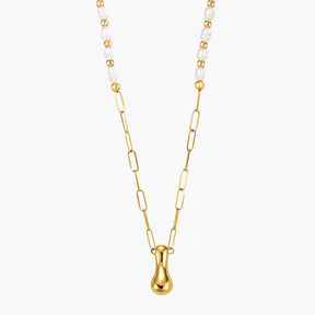 Collier avec initiales en forme de bulle dorée