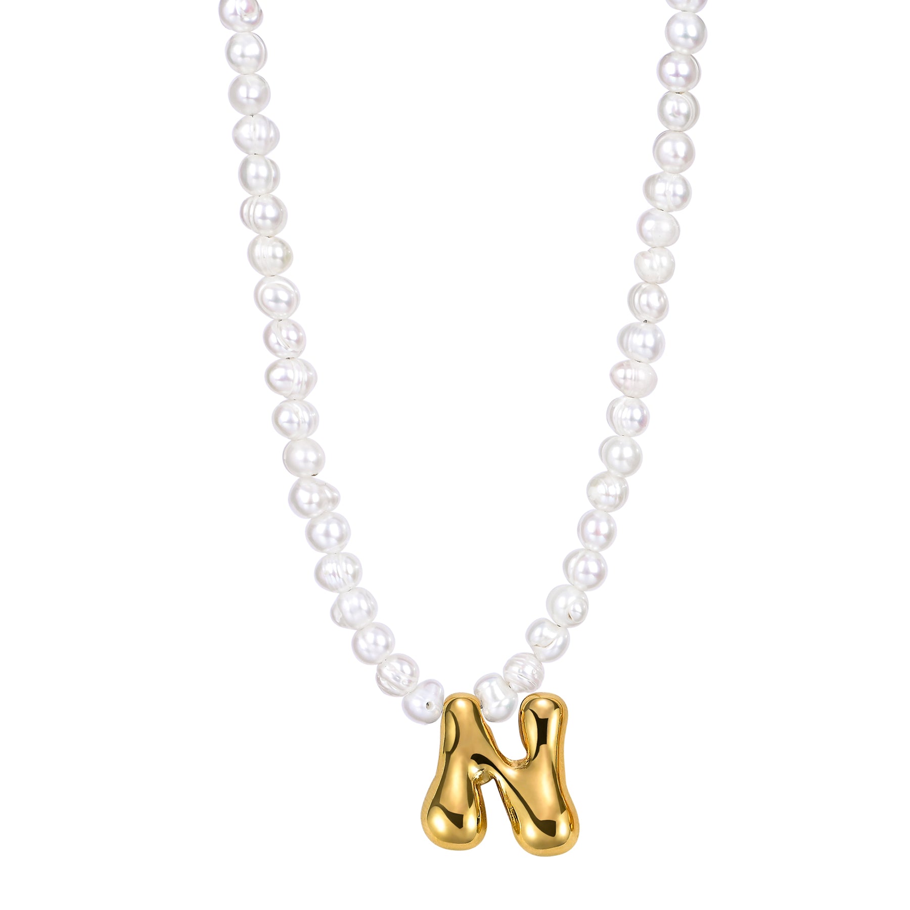 Collier Initial en Perles Bulles