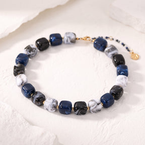 Collier à perles carrées épaisses Terre