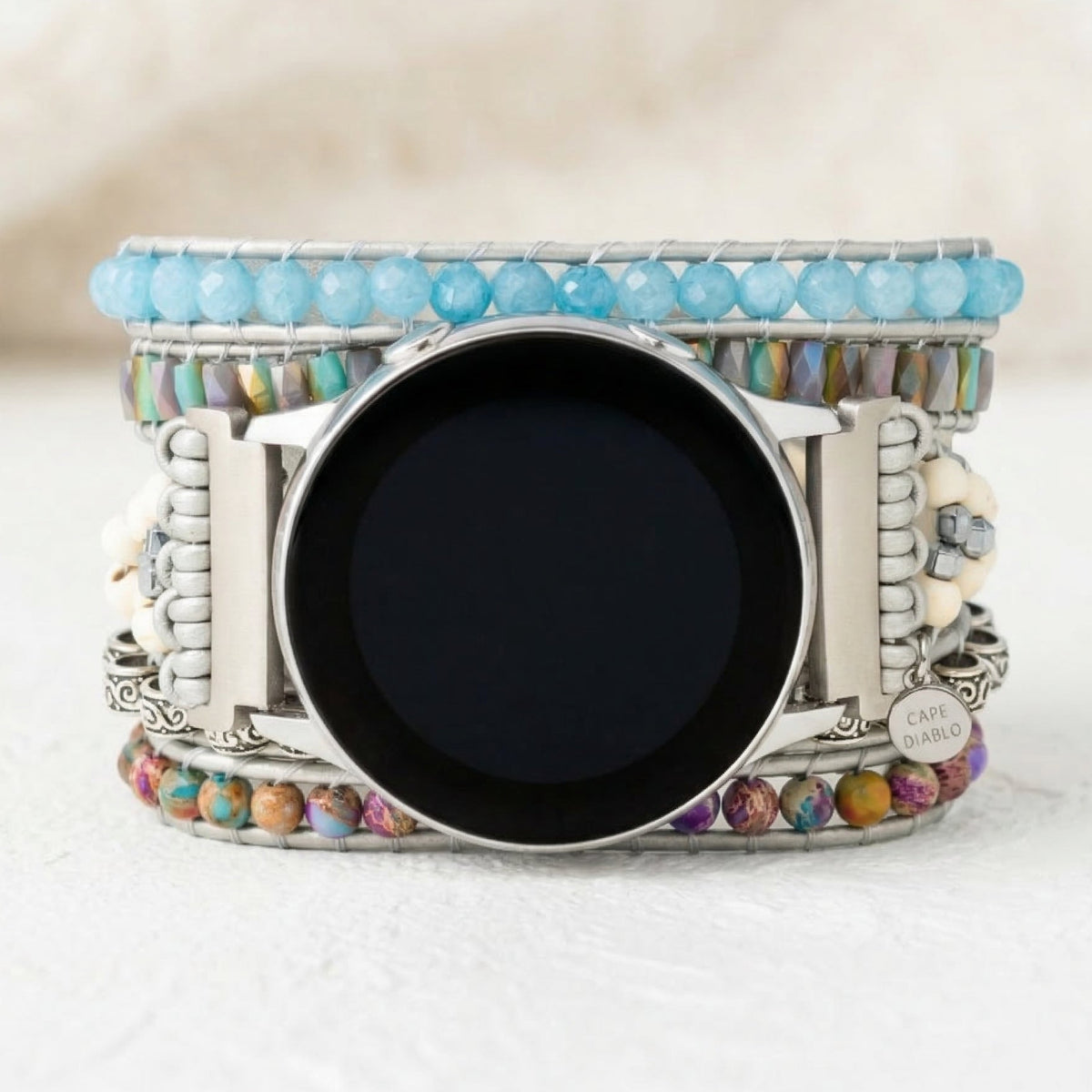 Bracelet de montre Samsung Galaxy en jaspe océan protection