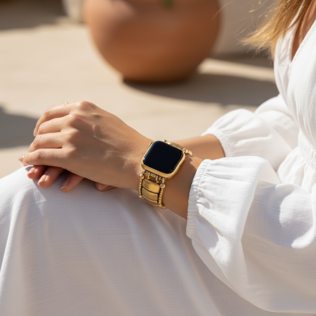 Gold Noir Stretch Armband für Apple Watch