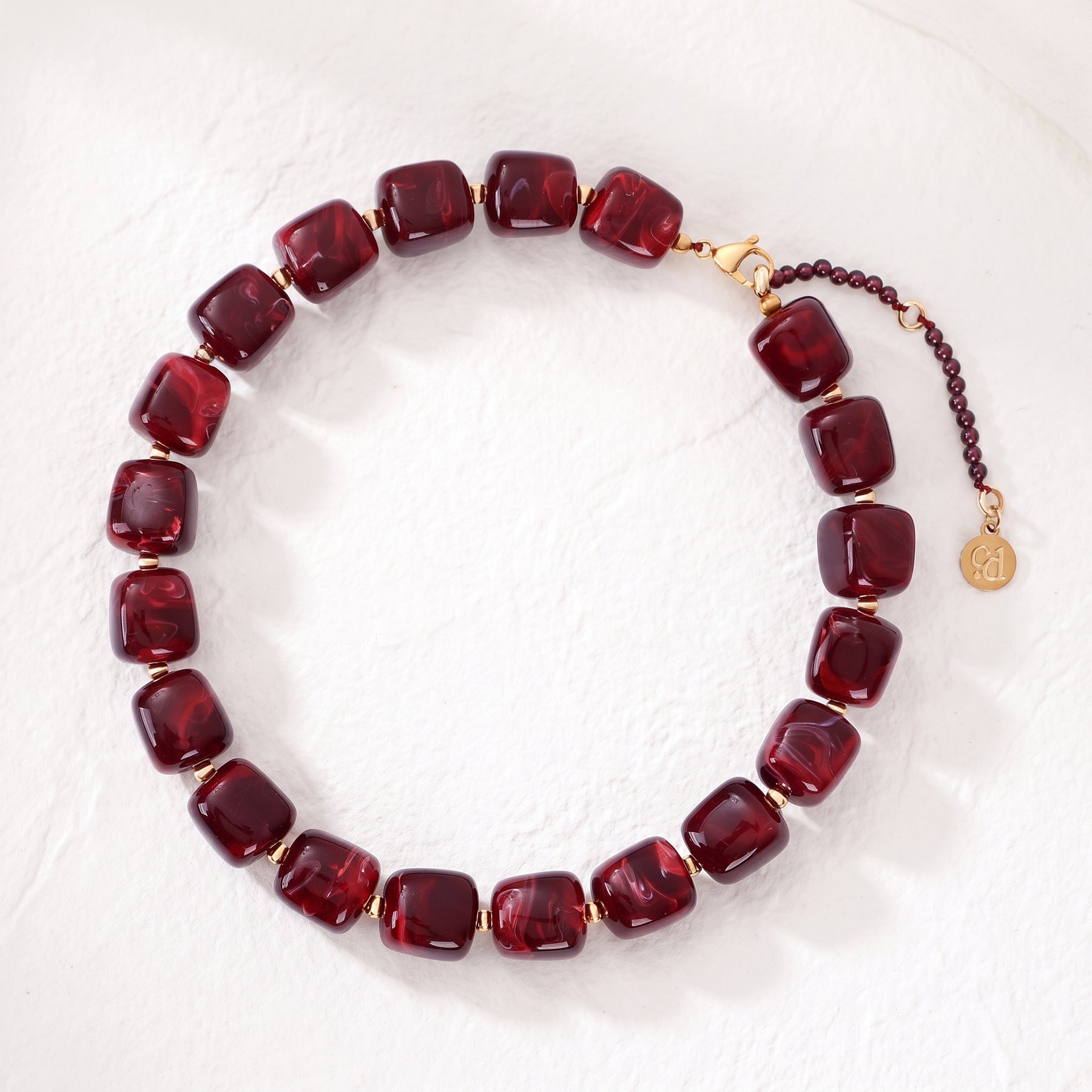Collier à perles carrées épaisses Terre