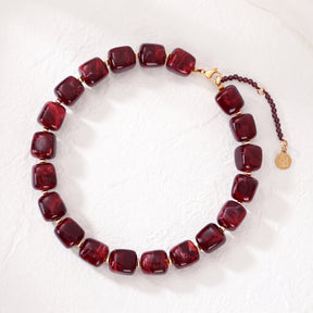 Collier à perles carrées épaisses Automne