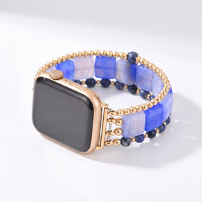 Bracelet extensible pour Apple Watch « Flamme du désert » en cornaline argentée