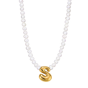 Collier Initial en Perles Bulles