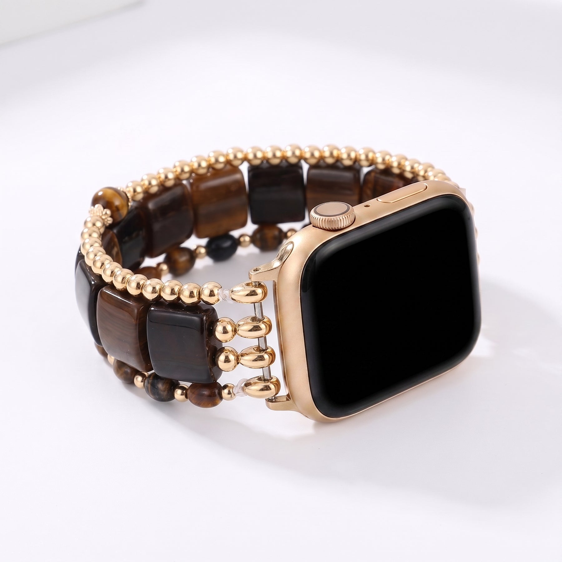 Brace Apple Watch extensible argenté Midnight Bloom Tourmaline