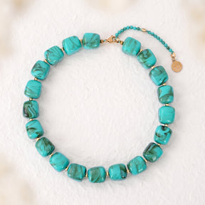 Collier à perles carrées épaisses Océan