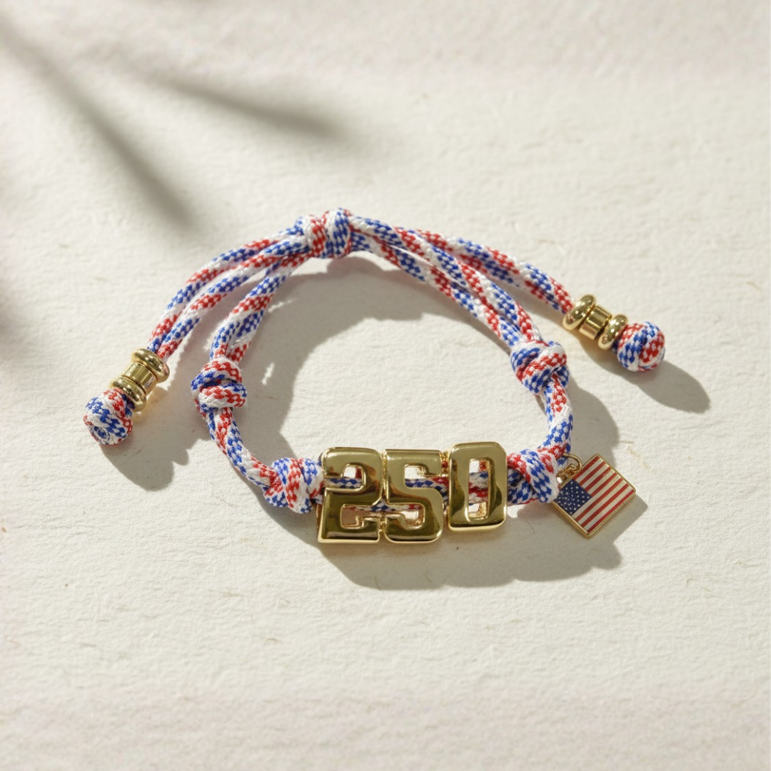 Bracelet cordelette commémoratif du 250e anniversaire de l’Amérique