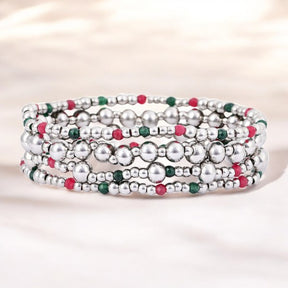Ensemble de bracelets magiques argentés de Noël