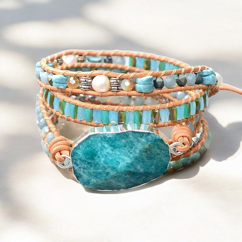 Bracelet enveloppant Amazonite Paradis sur Terre