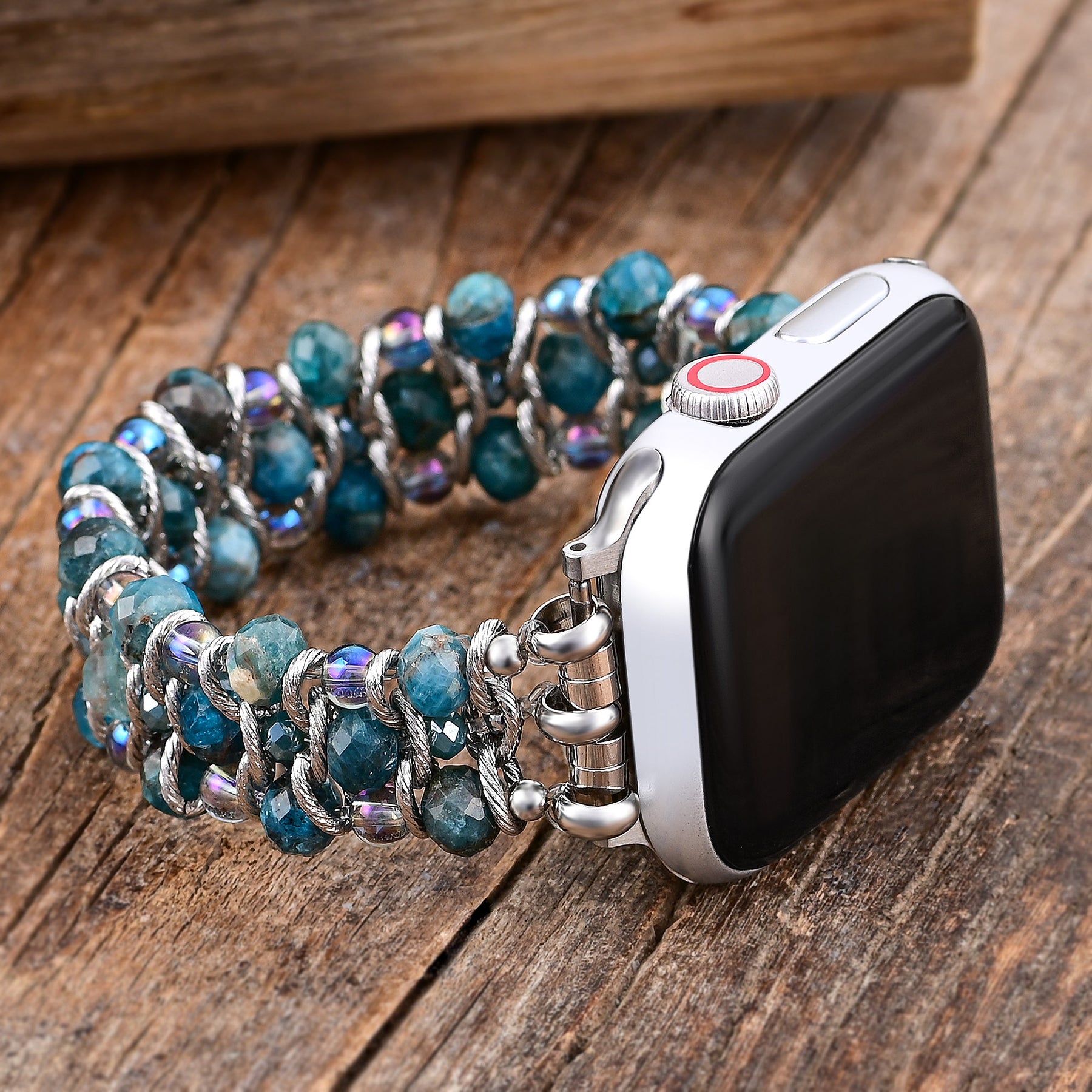 Bracelet tressé Apatite Azure pour Apple Watch