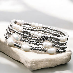 Ensemble de bracelets en perles et en argent