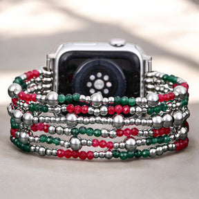 Festliches, silbernes Eleganz-Stretcharmband Apple Watch