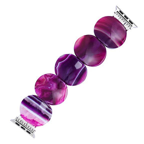 Mystic Pflaume Achat Stretch Apple Watch Armband