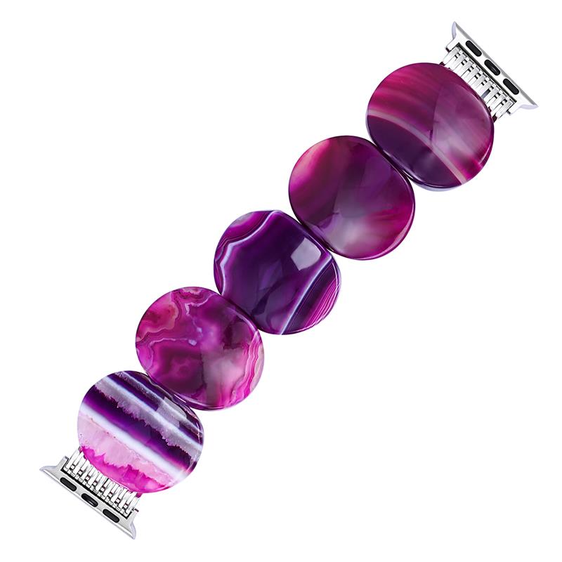 Mystic Pflaume Achat Stretch Apple Watch Armband