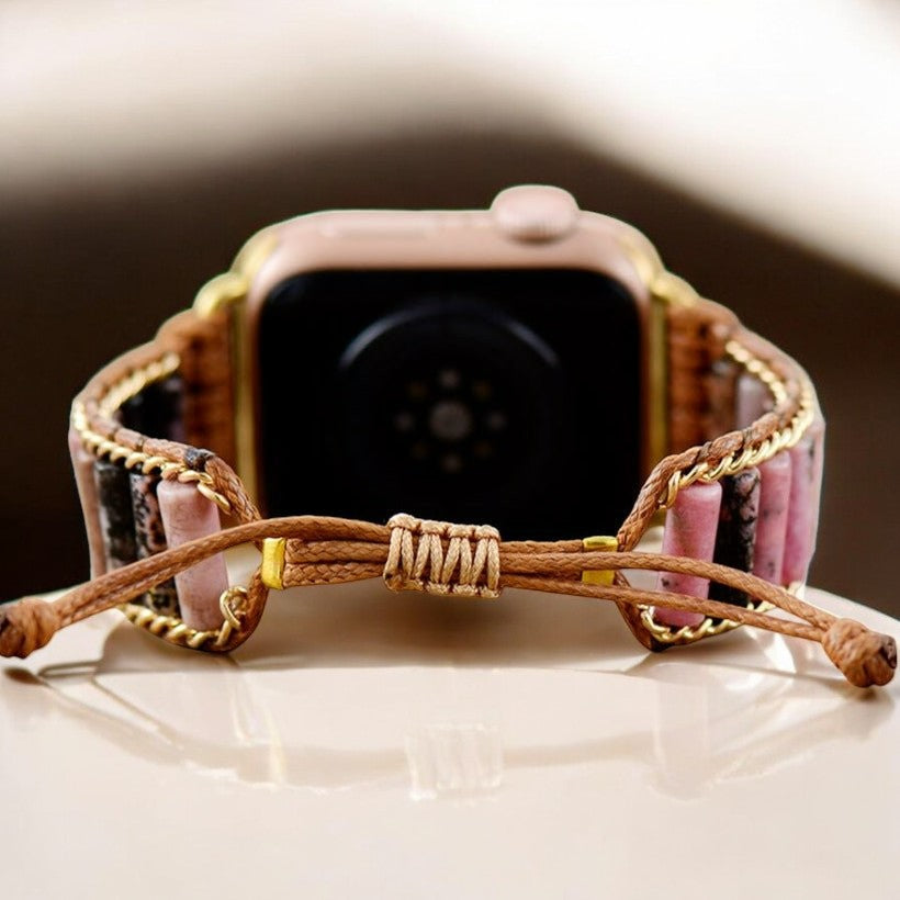 Blühendes Rhodonit Apple Watch Armband