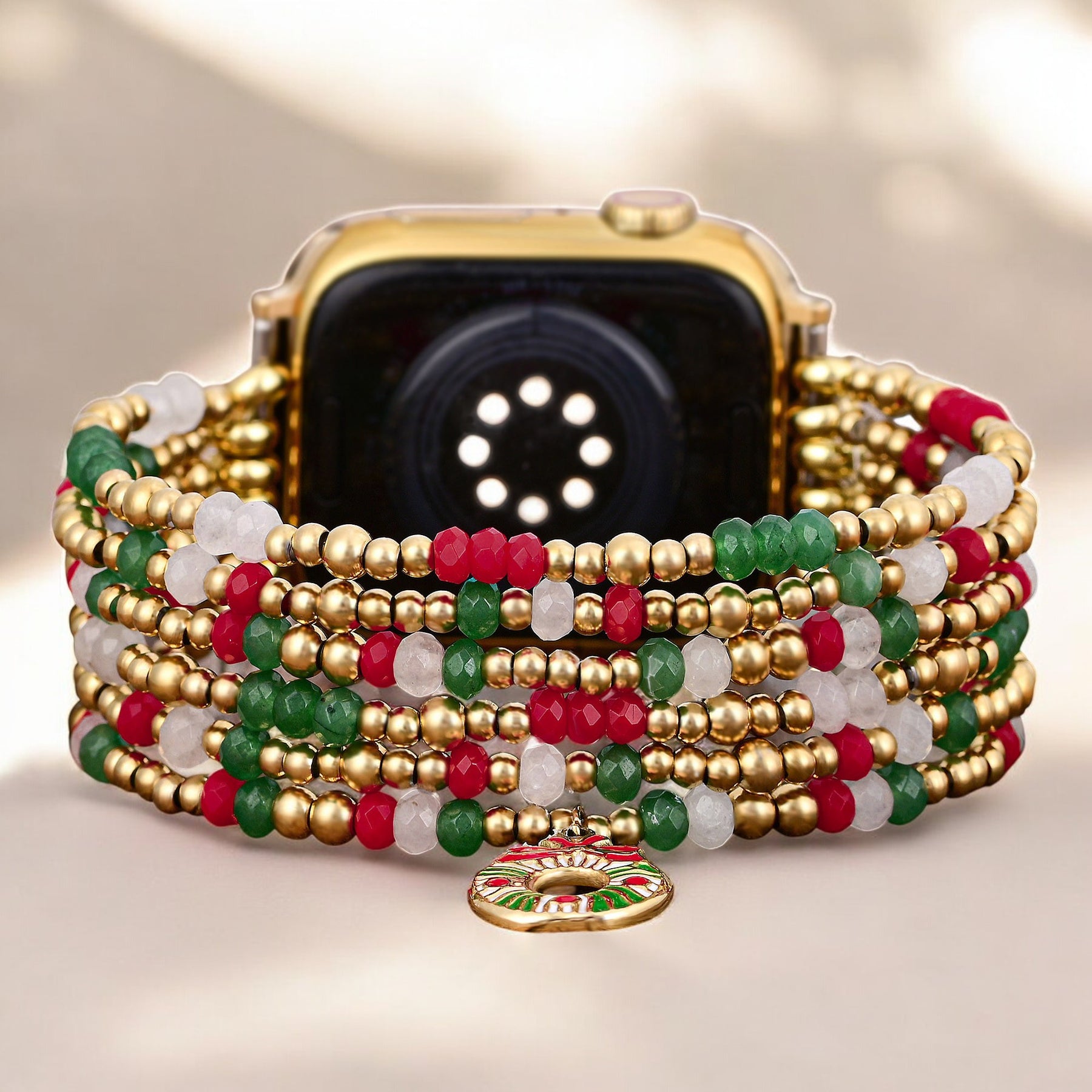 Golden Holly Cheer Stretch Apple Watch Armband