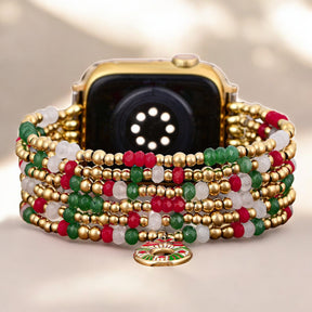 Golden Holly Cheer Stretch Apple Watch Armband