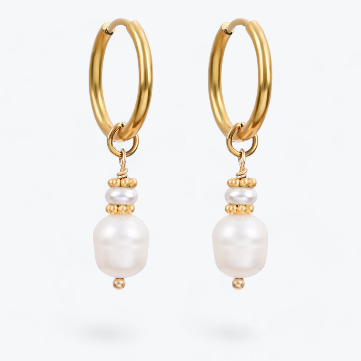 Boucles d'oreilles créoles en perles et agates Golden Grace