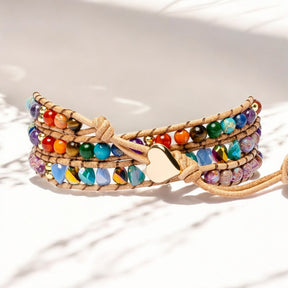 Chakra-Liebe Regenbogen Wickelarmband